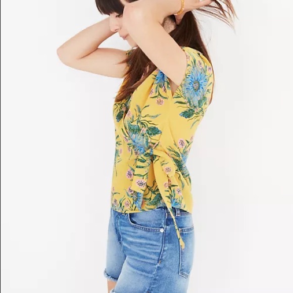 Madewell Silk Side-Tie Wrap Top - Picture 2 of 9